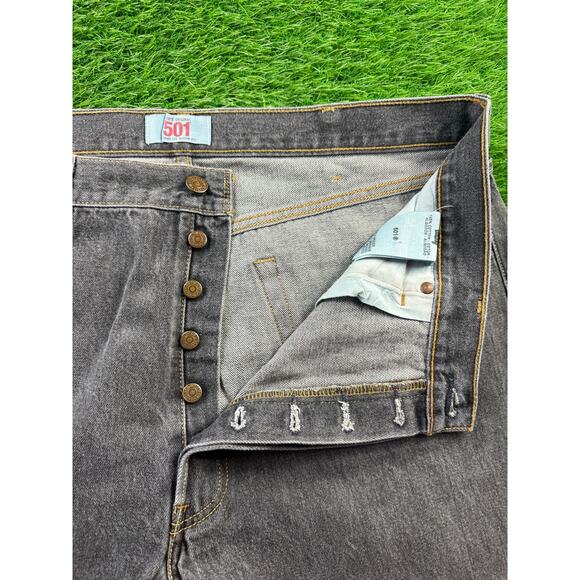 Levi’s 501 XX Mens Jeans Gray Black Wash Straight Leg Button Fly Red Tab W40 L32 - Picture 5 of 16